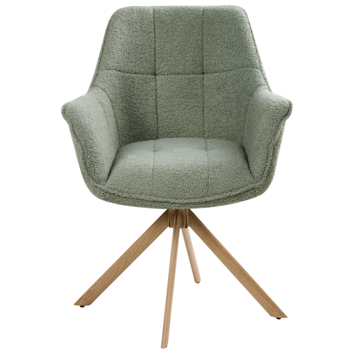 Scaun dining Pivotant HAYDEN Boucle Verde deschis [5]