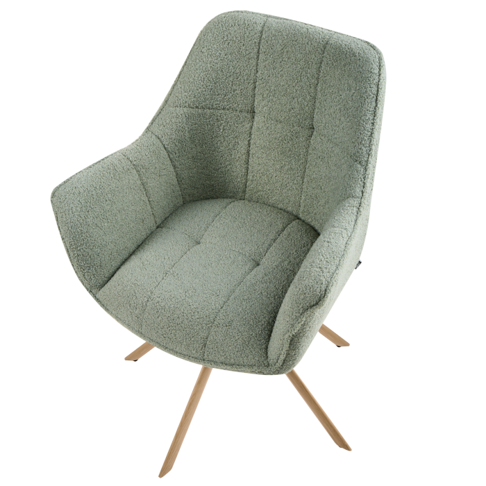 Scaun dining Pivotant HAYDEN Boucle Verde deschis [7]