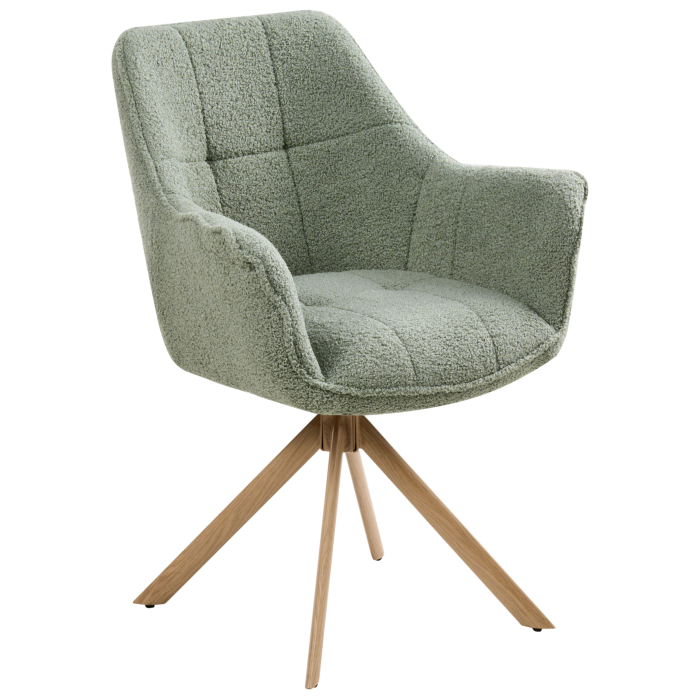 Scaun dining Pivotant HAYDEN Boucle Verde deschis [4]
