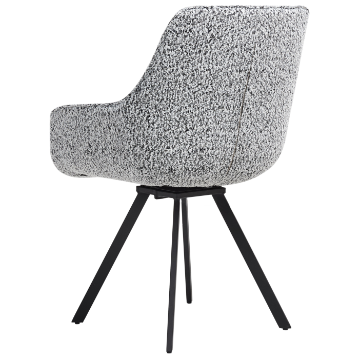 Scaun dining Pivotant MARCELLUS Boucle Negru/Alb [6]
