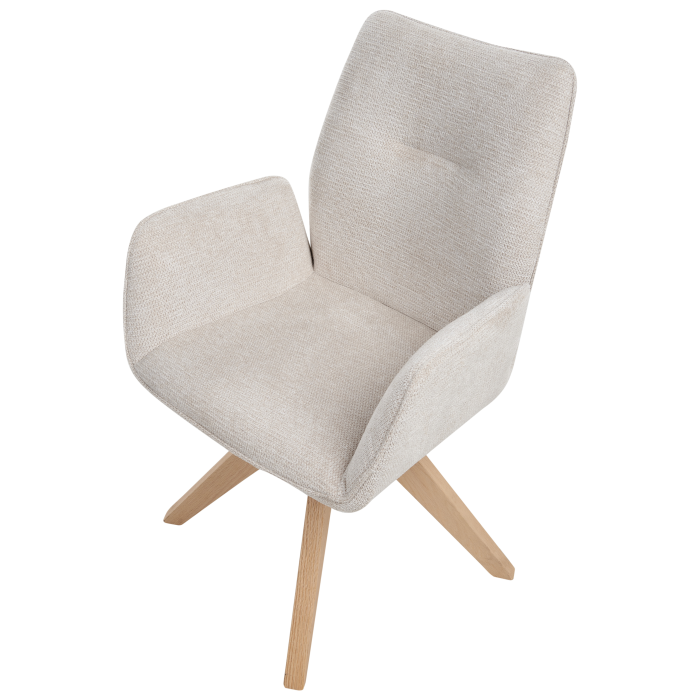 Scaun dining Pivotant MOKENA In sintetic Bej deschis [6]