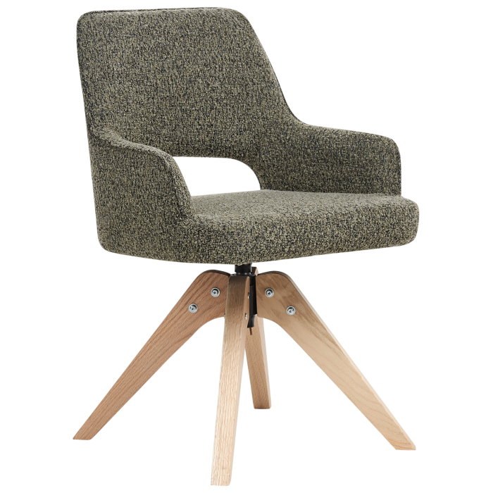Dining chair Swivel MORAVIA Boucle Green [4]