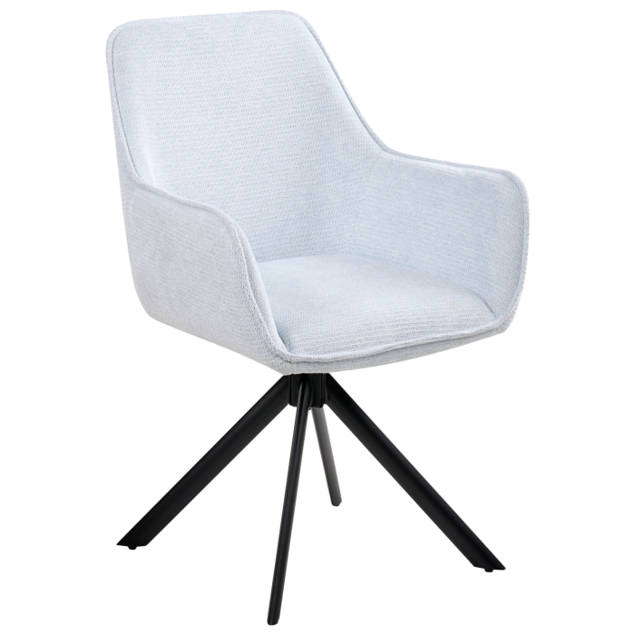 Dining Chair Swivel MORNAS Synthetic Linen Light Blue [2]