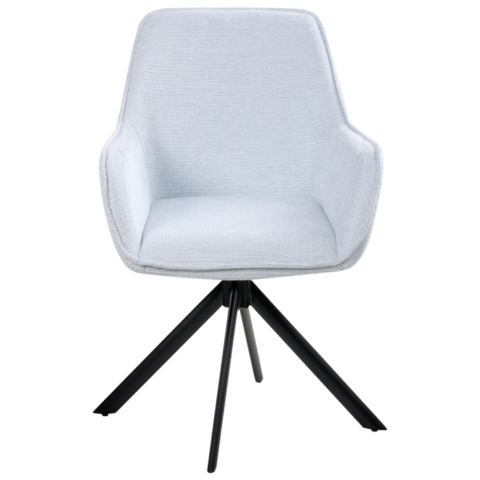 Dining Chair Swivel MORNAS Synthetic Linen Light Blue [4]