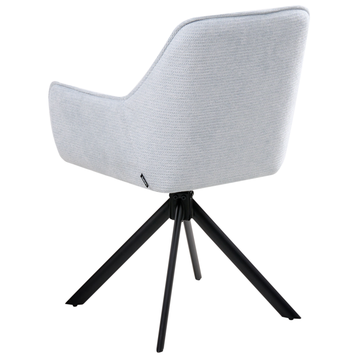 Dining Chair Swivel MORNAS Synthetic Linen Light Blue [5]