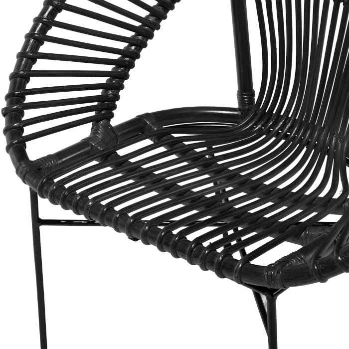 Dining Chair SARITA Rattan Black [8]
