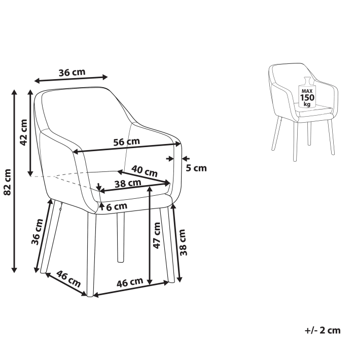 Scaun dining YORKVILLE Piele ecologică Gri [3]