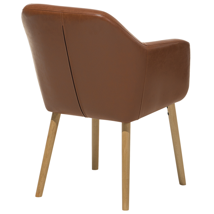 Scaun dining YORKVILLE Piele ecologică Maro auriu [6]