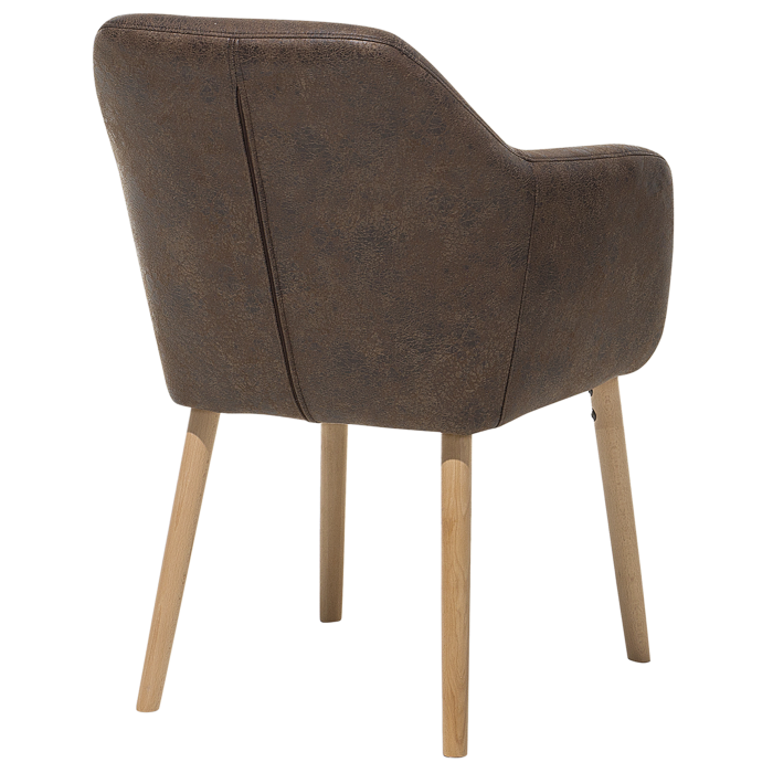 Scaun dining YORKVILLE Piele ecologică Maro închis [6]