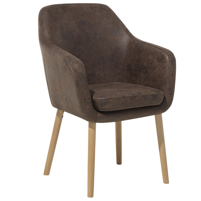 Scaun dining YORKVILLE Piele ecologică Maro închis [2]