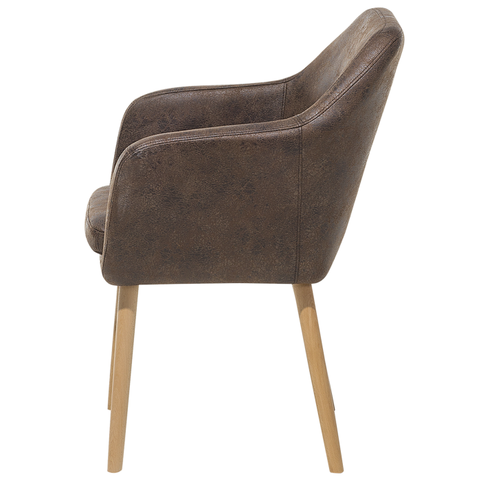 Scaun dining YORKVILLE Piele ecologică Maro închis [7]