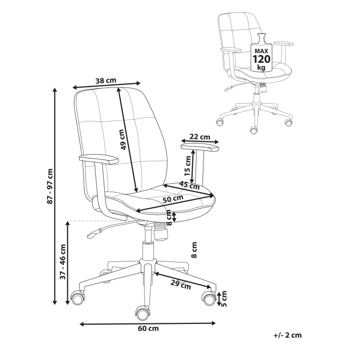 Scaun ergonomic CARLTON  Verde mentă [3]