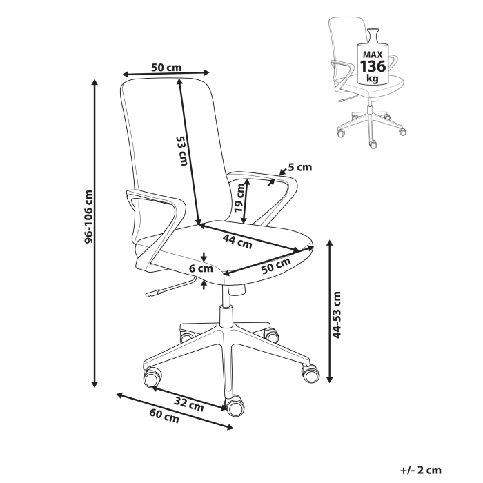 Scaun ergonomic EXPERT Albastru deschis [3]