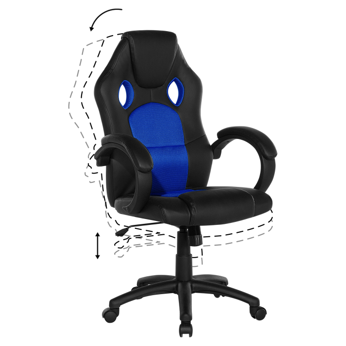Scaun ergonomic FIGHTER Piele ecologică Bleumarin [7]
