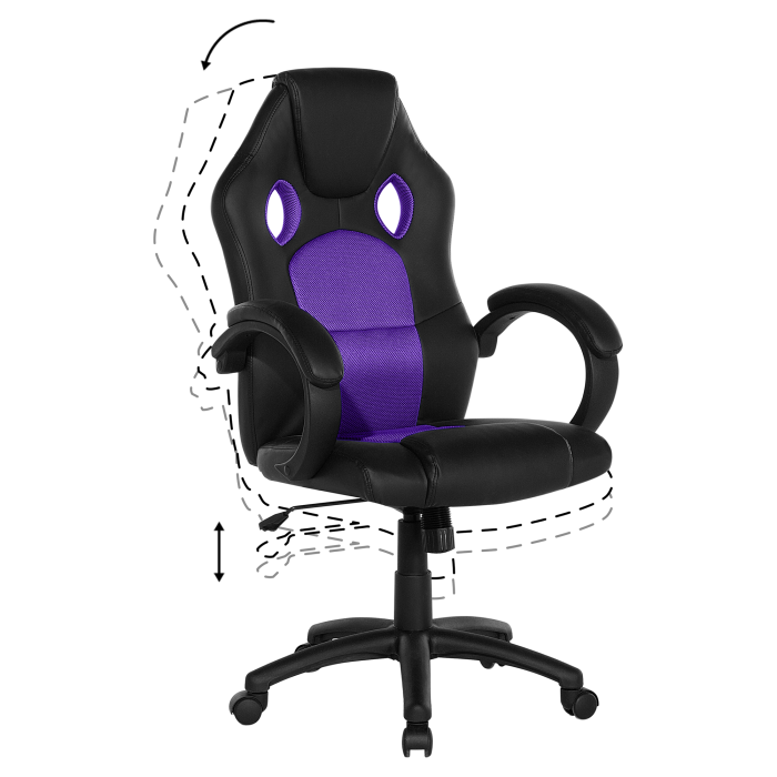 Scaun ergonomic FIGHTER Piele ecologică Violet [7]