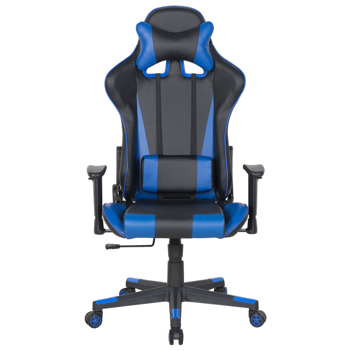 Scaun ergonomic GAMER Piele ecologică Albastru închis [4]