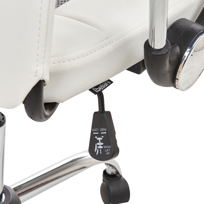 Ergonomic PIONEER Stool Eco Leather White [10]