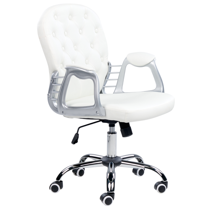 Scaun ergonomic PRINCESS Piele ecologică Alb [2]