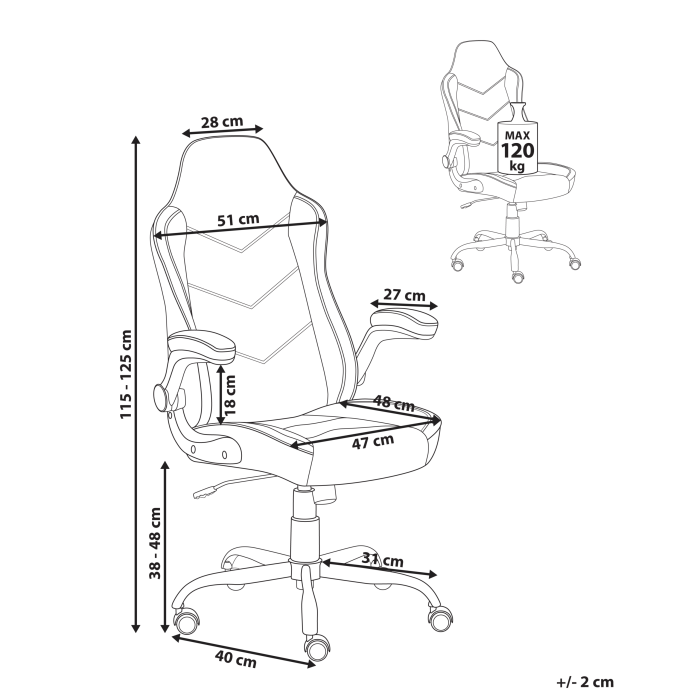 Scaun ergonomic TRIUMPHER Piele ecologică Negru [3]