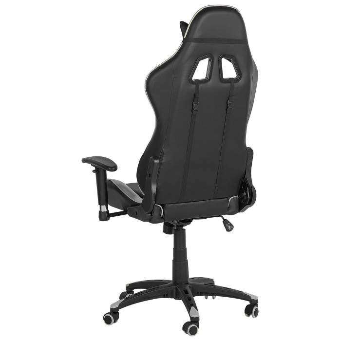 Scaun gaming KNIGHT Piele ecologică Argintiu [6]