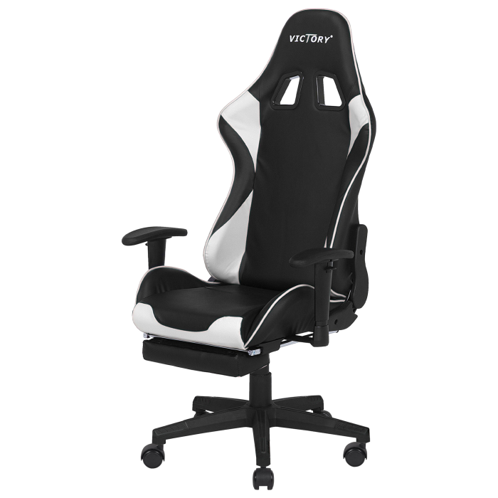 Scaun gaming VICTORY Piele ecologică Alb [5]