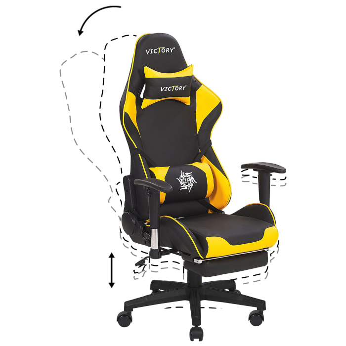 Gaming chair VICTORY Eco-leather Yellow [6]