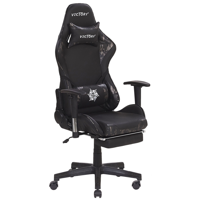 Scaun gaming VICTORY Piele ecologică Gri închis [2]