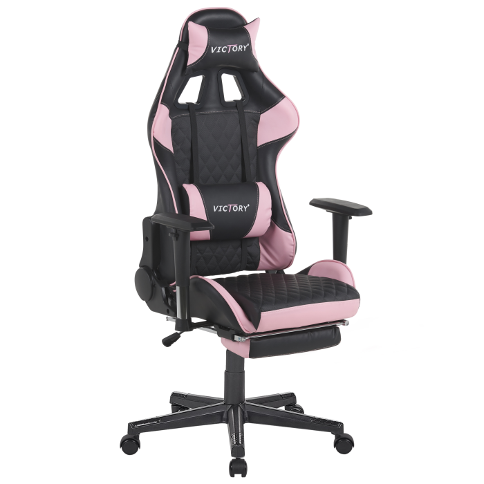 Scaun gaming VICTORY Piele ecologică Roz [2]
