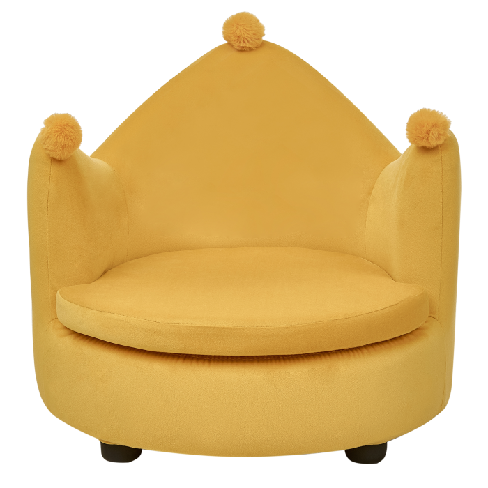 VEGA Crown Children's Chair Yellow Velvet [4]