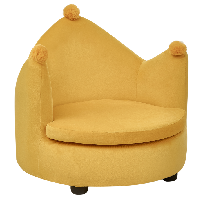 VEGA Crown Children's Chair Yellow Velvet [2]