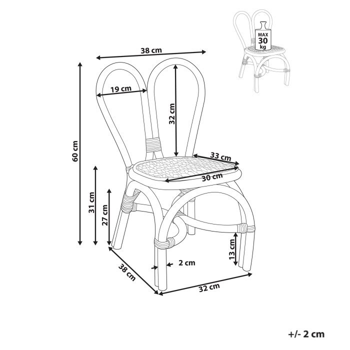 Scaun pentru copii DESIMI Ratan Natural [3]