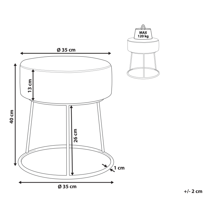Scaun taburet DELCO Catifea Verde lime [3]