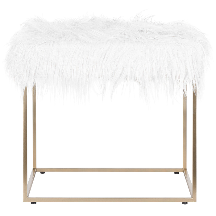 Stool chair MANHATTAN Faux fur White [4]