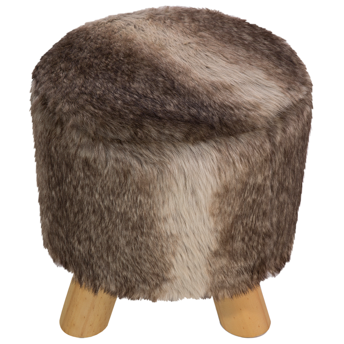 TOPEKA stool chair Faux fur Brown [4]
