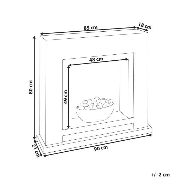 Electric fireplace with heating function SAHARA Beige [3]