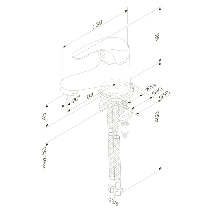 F4098301 Play, Set 3-in-1: basin mixer, bath/shower mixer with shower kit, chrome [17]