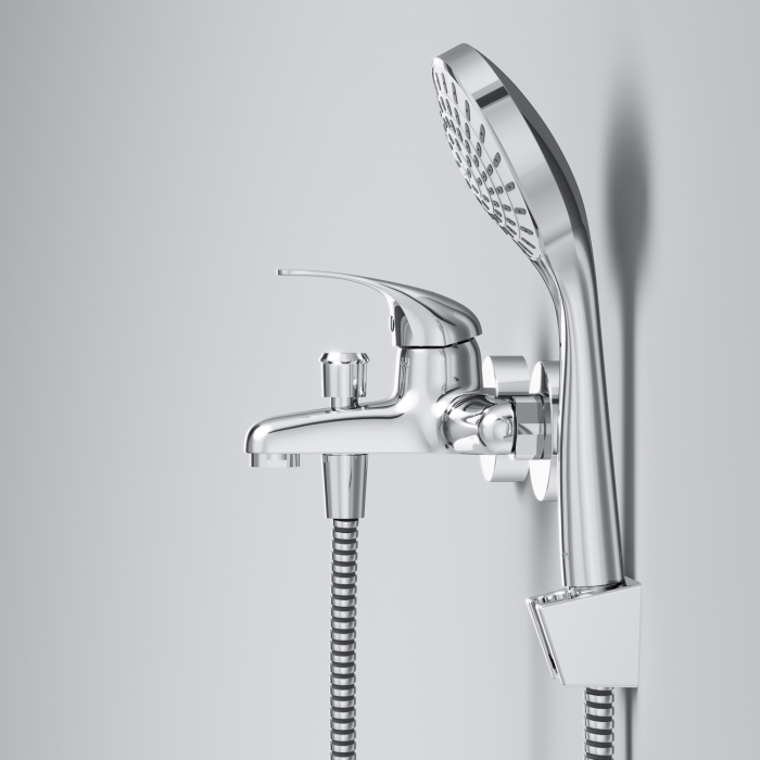 F4098301 Play, Set 3-in-1: basin mixer, bath/shower mixer with shower kit, chrome [15]