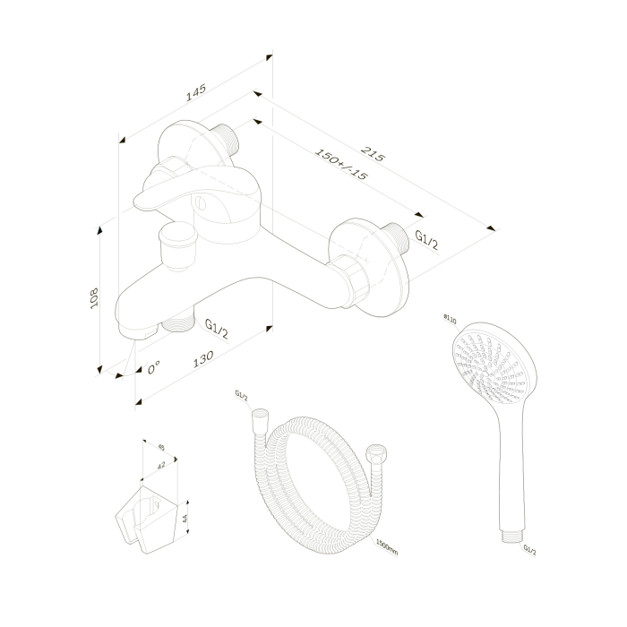 F4098301 Play, Set 3-in-1: basin mixer, bath/shower mixer with shower kit, chrome [18]