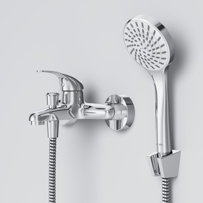 F4098301 Play, Set 3-in-1: basin mixer, bath/shower mixer with shower kit, chrome [14]