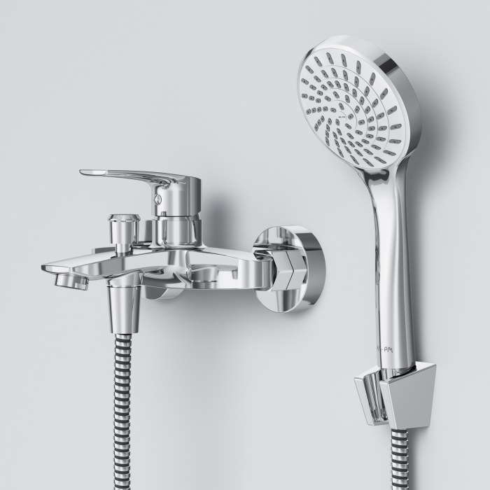F4097C01 Pride, Set 3-in-1: basin mixer, bath/shower mixer with shower kit, chrome [16]
