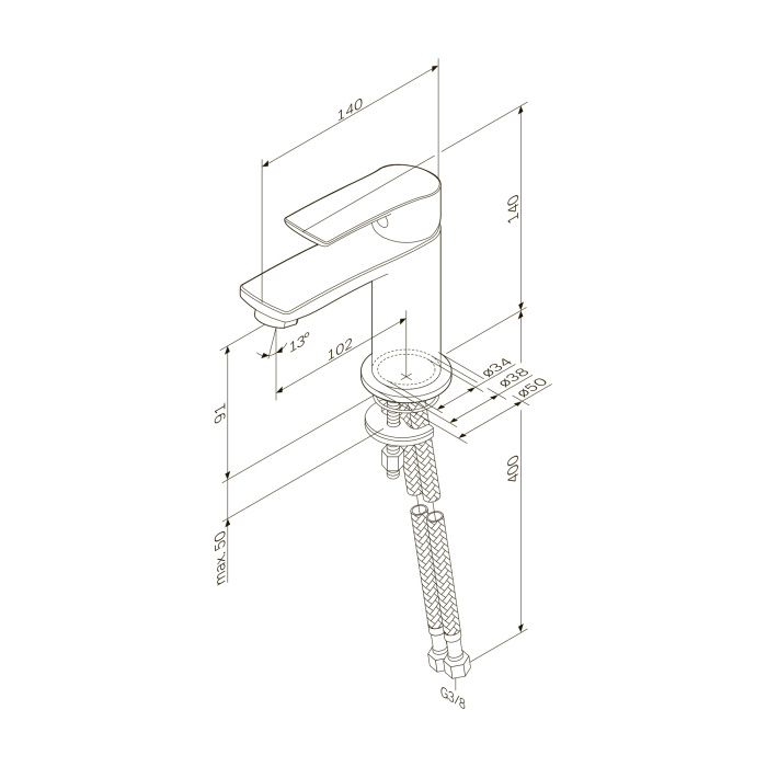 F4097C01 Pride, Set 3-in-1: basin mixer, bath/shower mixer with shower kit, chrome [21]