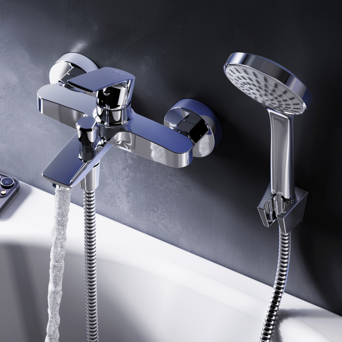 F4097C01 Pride, Set 3-in-1: basin mixer, bath/shower mixer with shower kit, chrome [6]