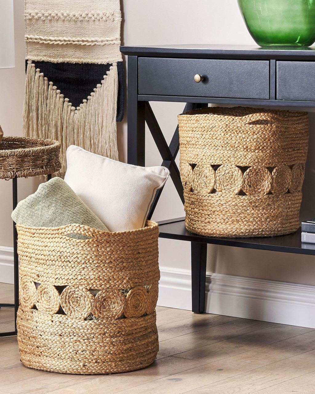 Set of 2 ALANG Baskets Jute Natural [1]