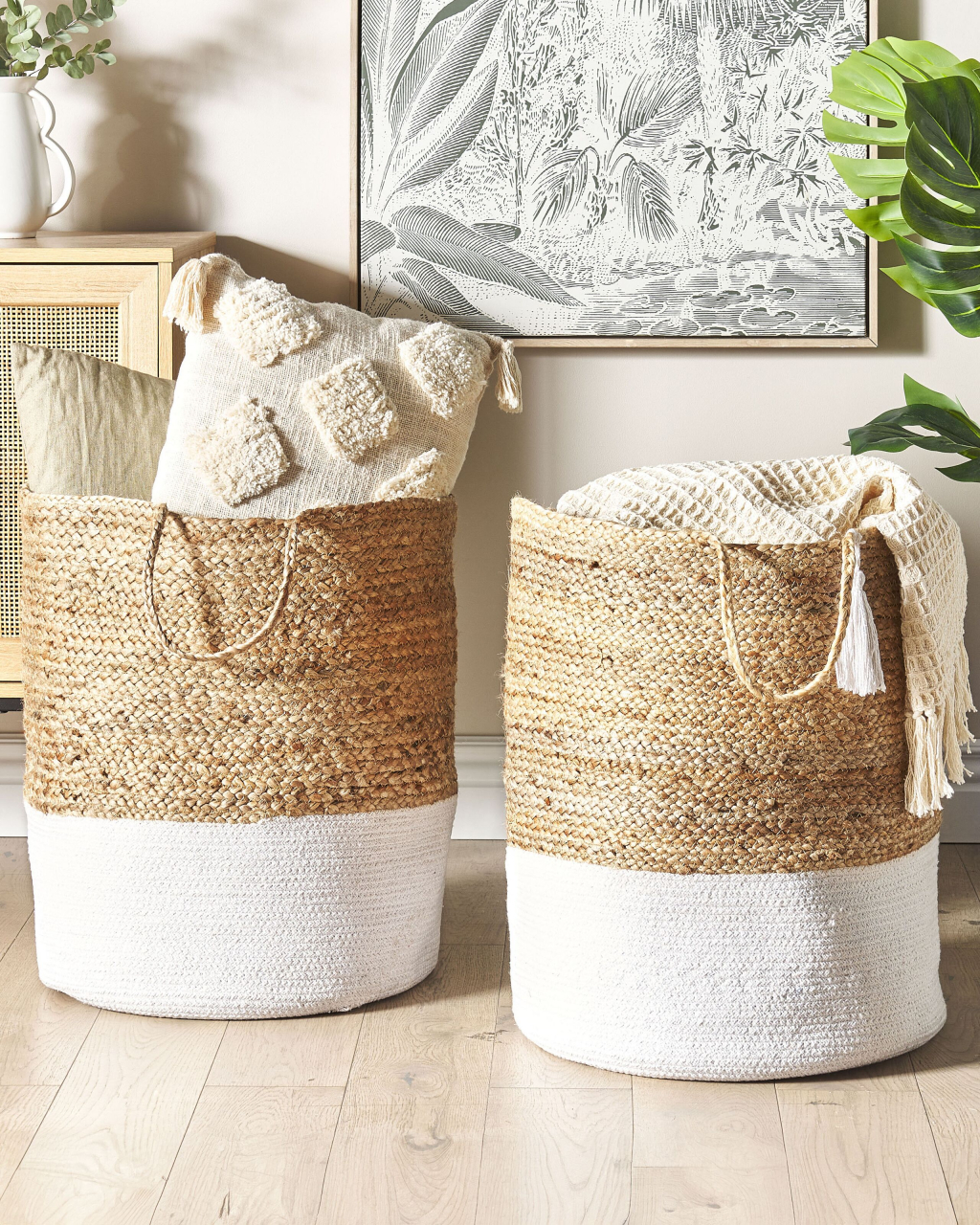 Set of 2 GAJAR Jute baskets White [1]