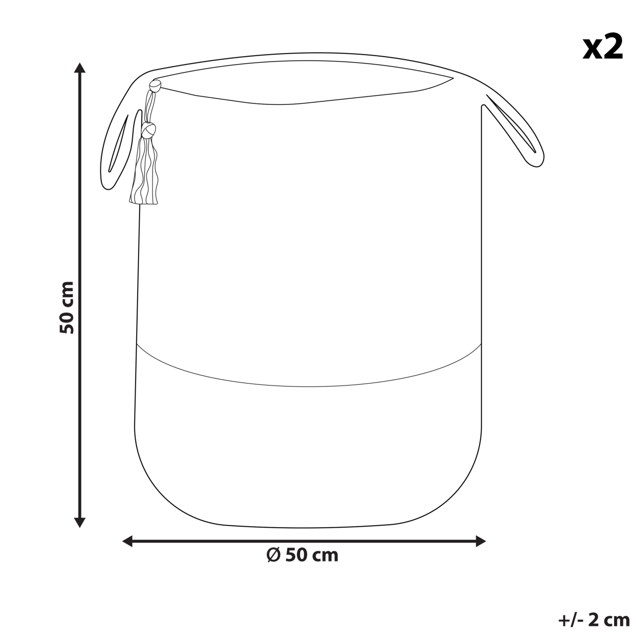 Set of 2 GAJAR Baskets Jute Navy Blue [3]