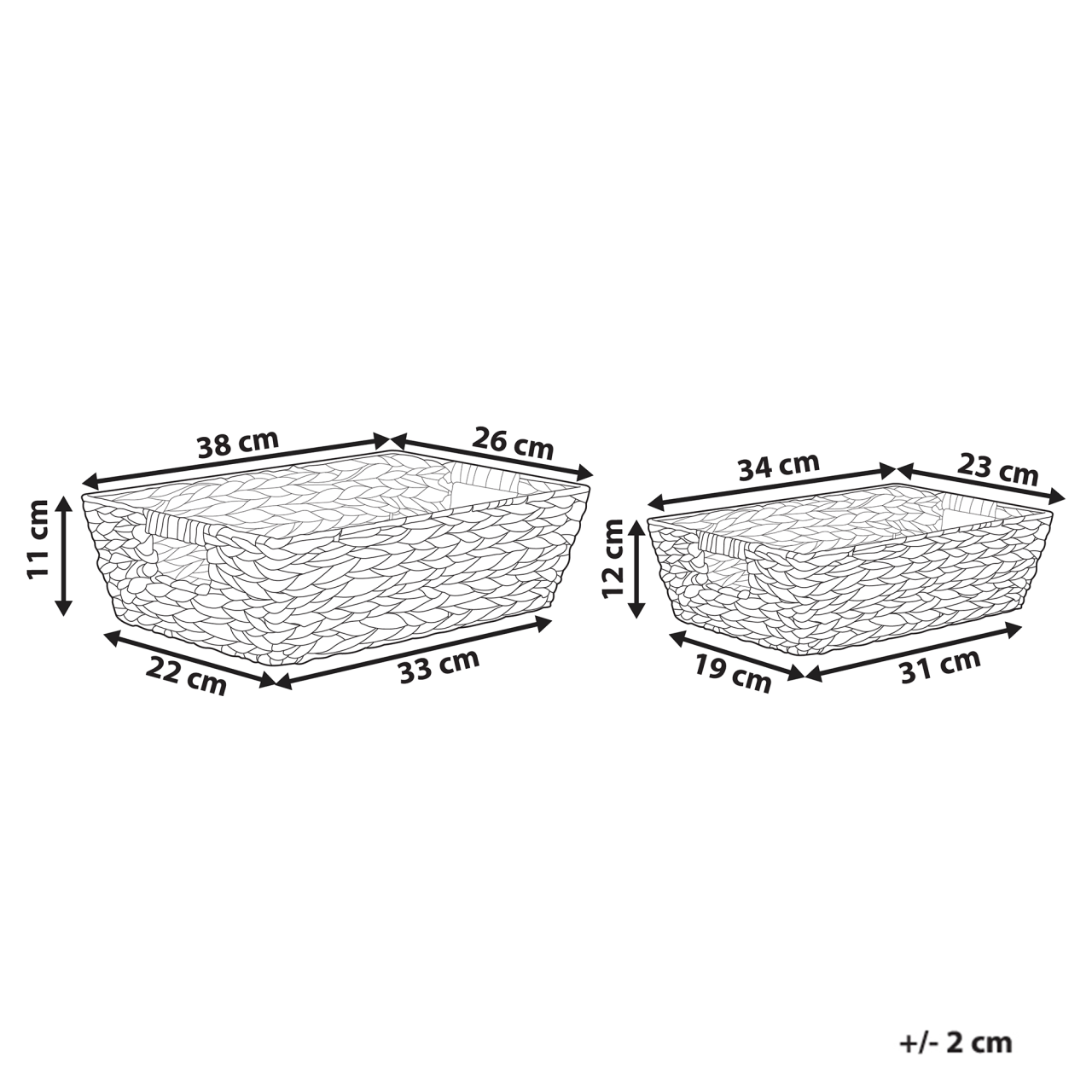 Set of 2 Baskets PANDZ Wicker Dark Brown [3]
