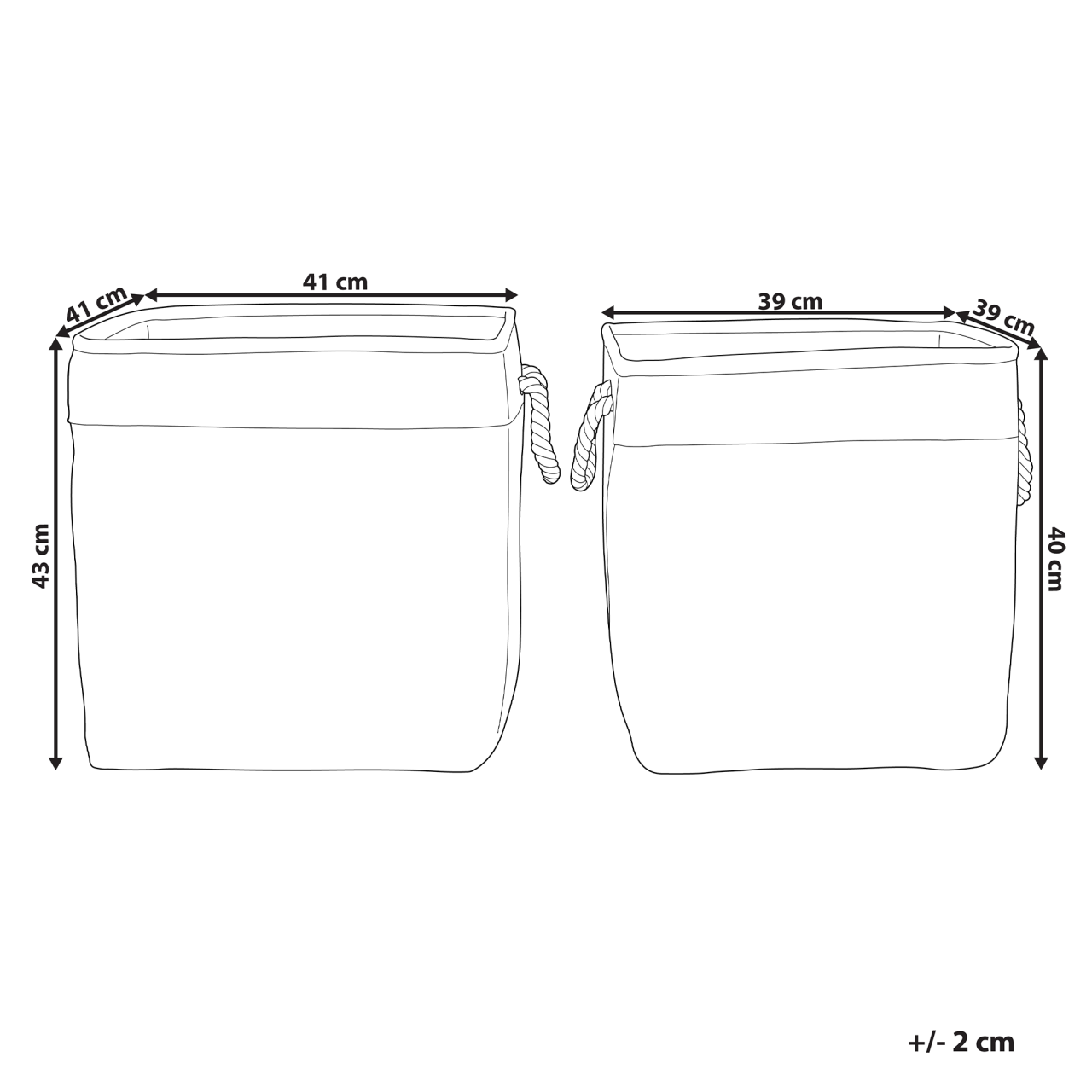 Set de 2 coșuri TUGUL Bumbac Bej [3]