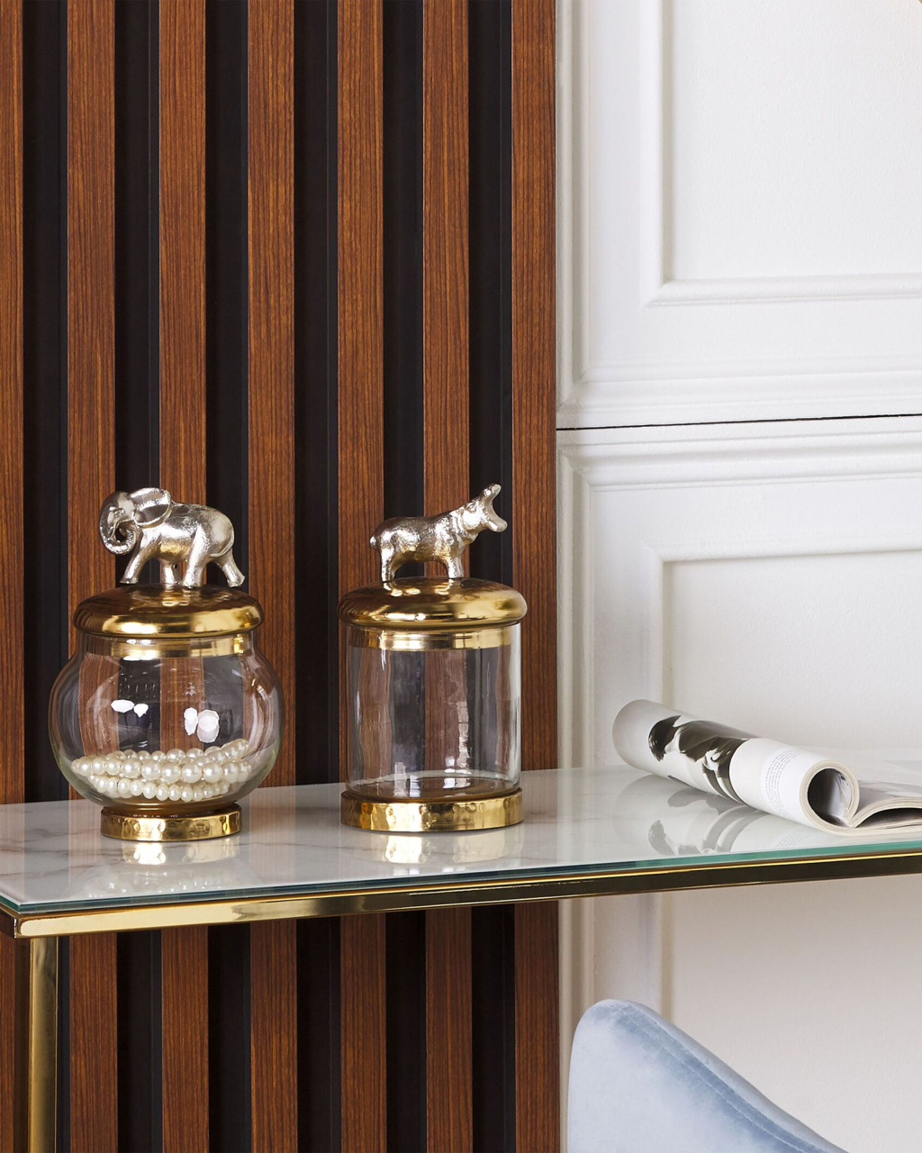 Set de 2 cutii pentru bijuterii LAKI Sticlă Auriu [1]