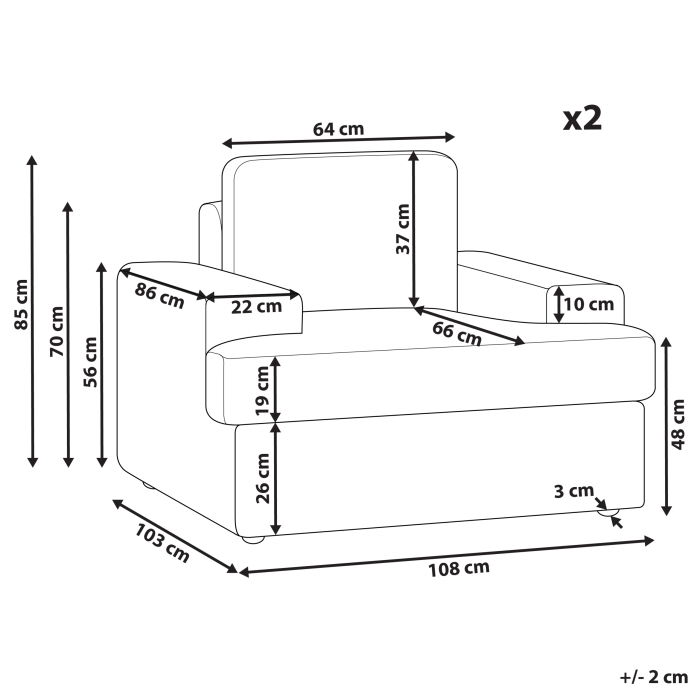 Set de 2 fotolii ALLA  Bej deschis [3]
