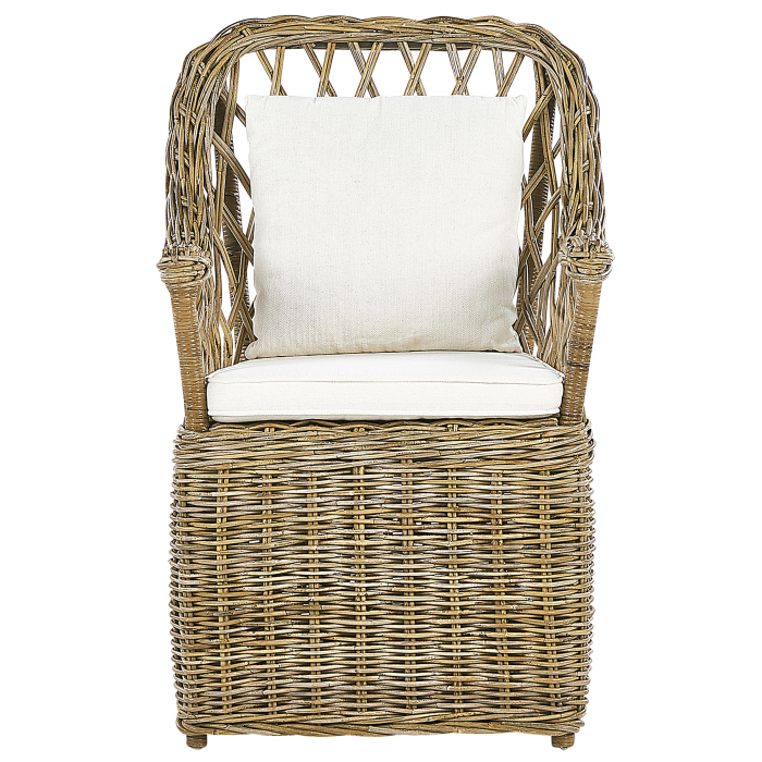 Set of 2 garden armchairs with cushions MAROS Natural Rattan [6]
